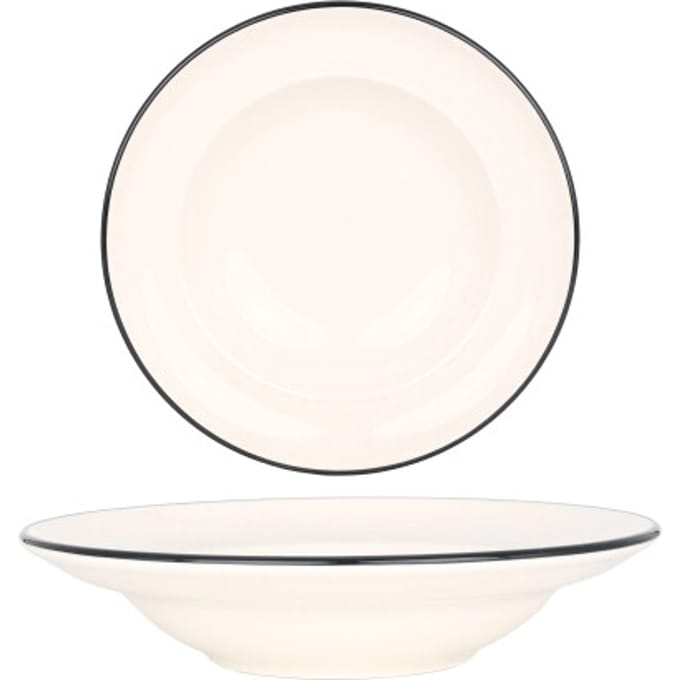 Bonna Pastabord - Linea Black - Porselein - 27 cm (400cc) - set van 2