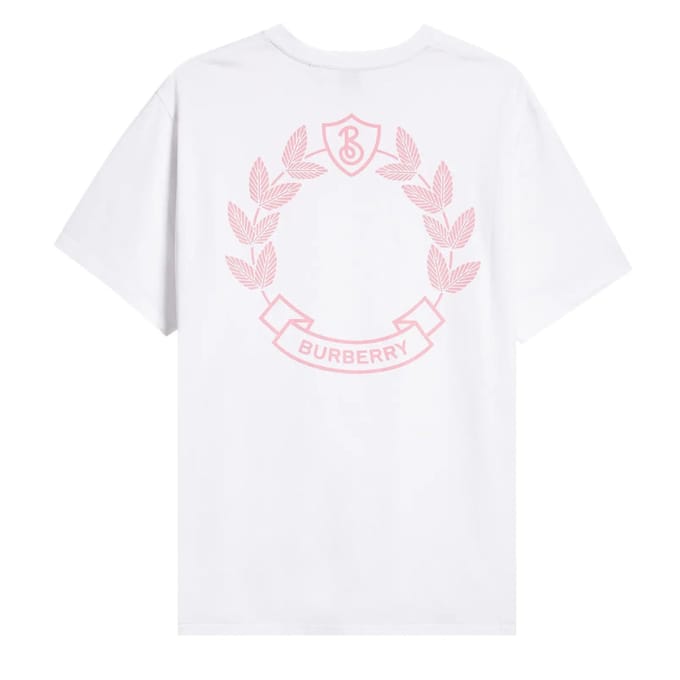 Wit T-shirt Met Burberry-logo Op De Achterkant