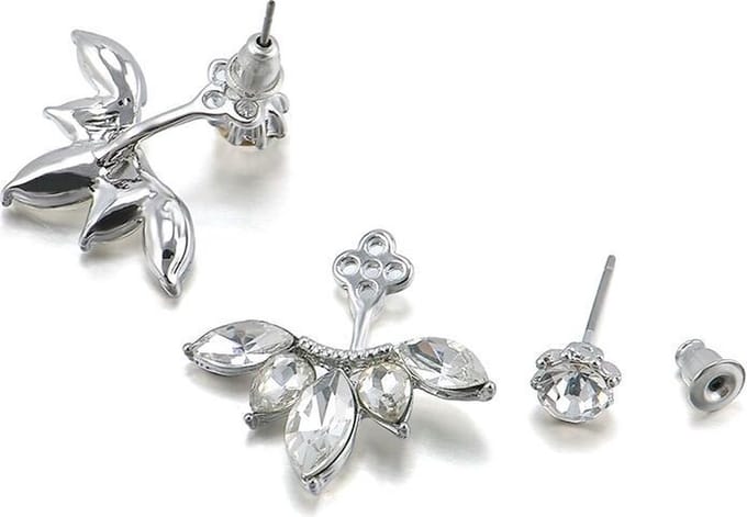 Sieraden - Oorbellen - Knopjes - Diamantje - Zilverkleurig