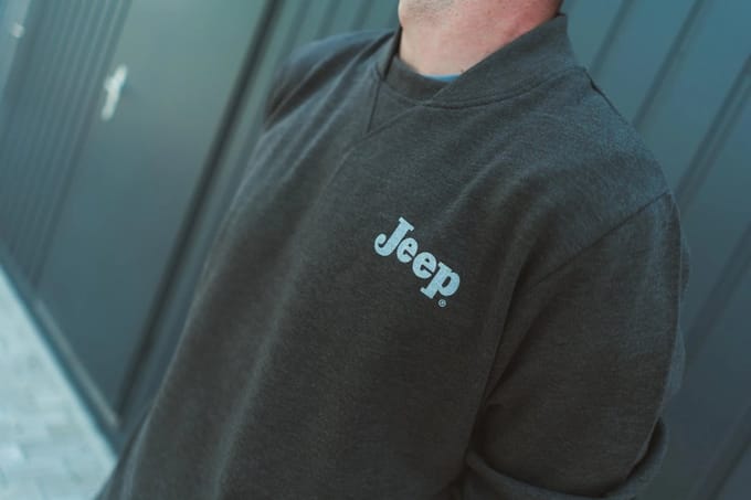 Jeep heren bomberhalssweatshirt grijs - XXL