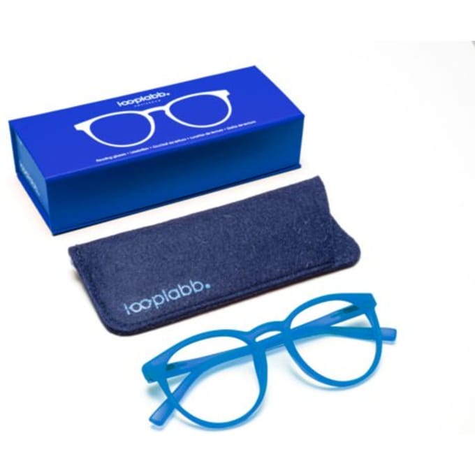 Looplabb leesbril sterkte +2,00 model papillon vintage blauw