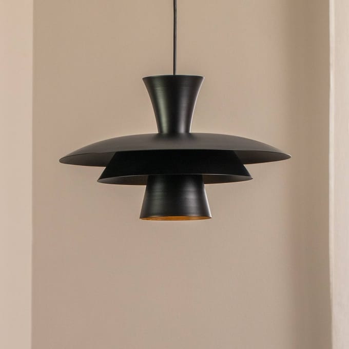 Luminex Plato Hanglamp Zwart E27 - Stijlvolle Verlichting