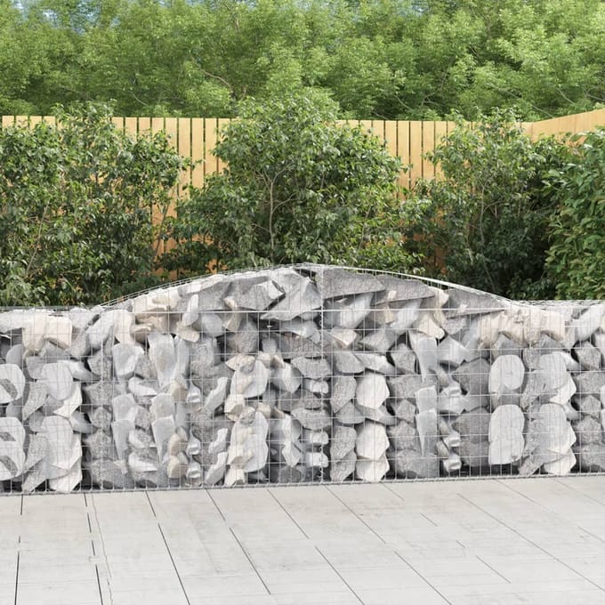 vidaXL - Schanskorven - 20 - st - gewelfd - 400x50x80/100 - cm - ijzer