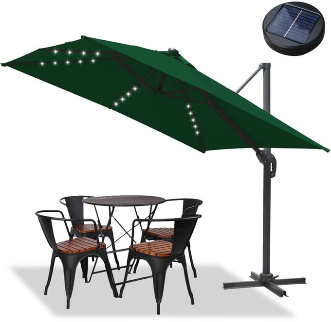 Parasol Groen met geïntegreerde LED lampjes