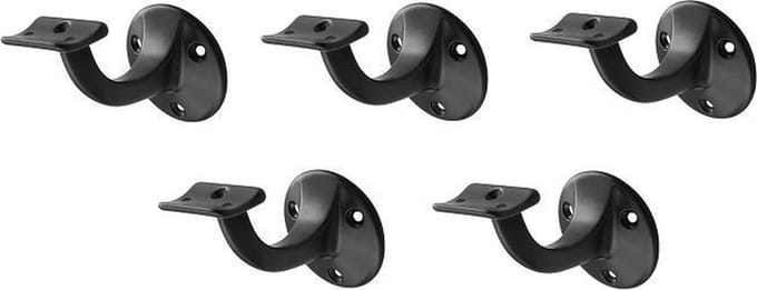 Leuninghouder zwart 65mm - Opschroef - Hol zadel Hermeta - 3500-70 - 5 stuks