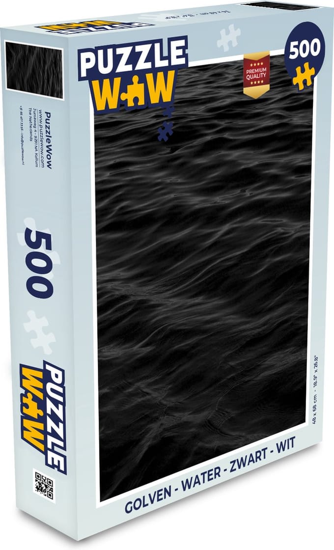 Puzzel Golven - Water - Zwart - Wit - Legpuzzel - Puzzel 500 stukjes