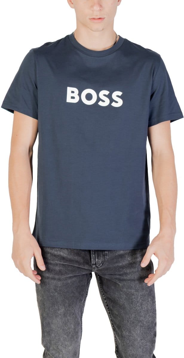 BOSS Logo Short Sleeve Tee - Blue Shirts