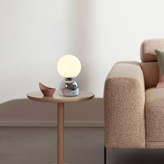 Schöner Wohnen LED tafellamp op accu RUDI, chroom, hoogte 20 cm, CCT, touchdimmer