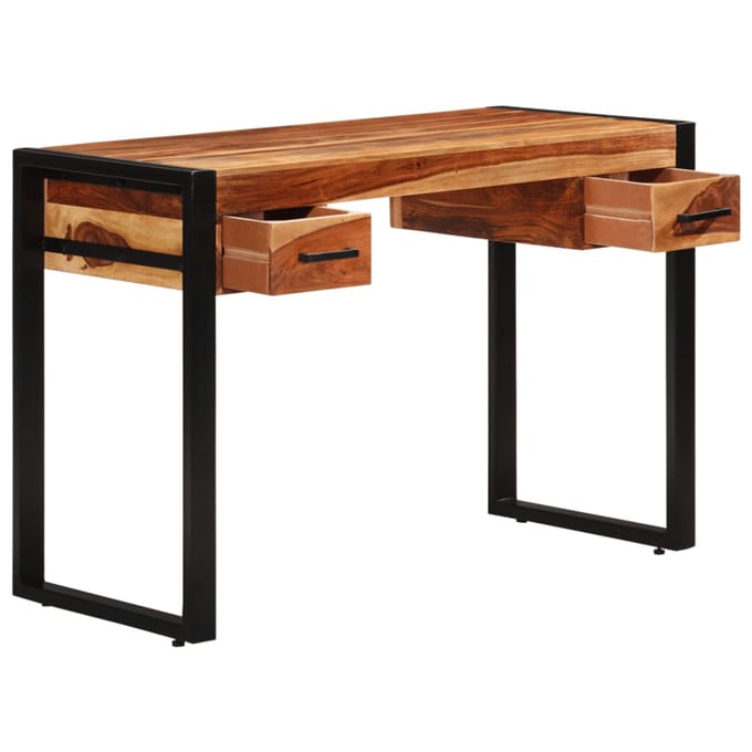 vidaXL - Bureau - met - 2 - lades - 110x50x77 - cm - massief - acaciahout