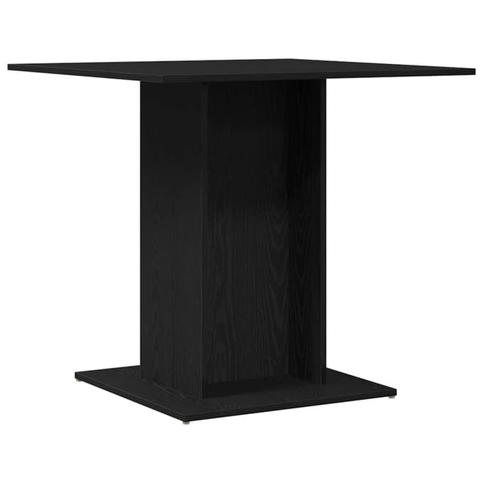 vidaXL - Eettafel - Zwart - Eiken - 80x80x75 - cm - Bewerkt - Hout