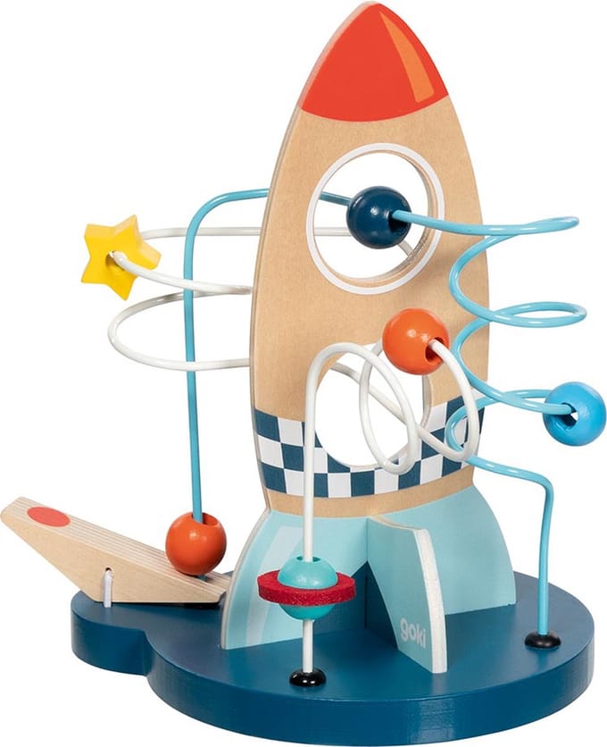 Kralenstructuur: SPACE ORBIT 21 19,5x14x21,4cm, met galaxy katapult, hout en metaal, 1+