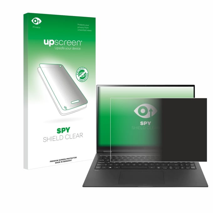 upscreen - privacy screenprotector voor LG gram 16'' 2-in-1 Touch - Folie Beschermfolie Blauwlichtfilter