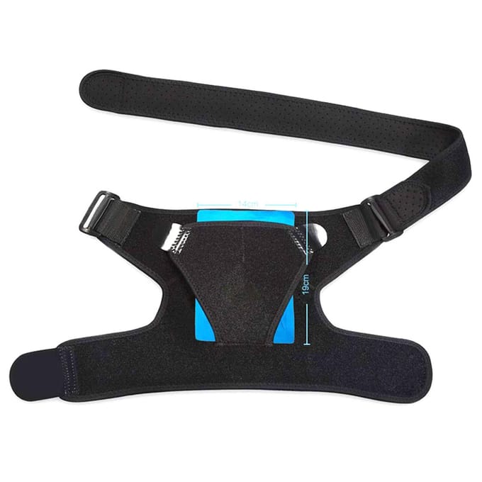 Épaulière Ajustable Favorisant la Circulation Sanguine Néoprène Respirant Compression Épaule black