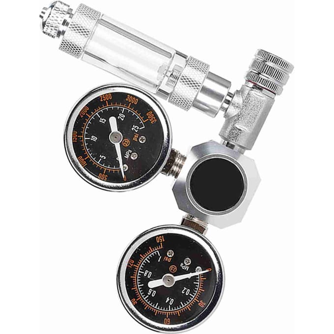 CO2 Regulator Aquarium Dubbele Manometer Weergave met Bellenteller en Terugslagklep Type 1 black
