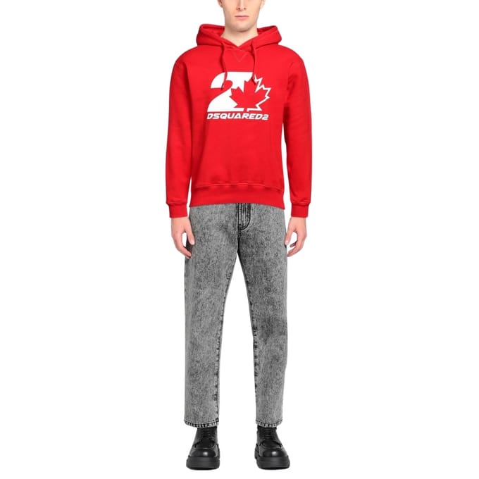 Dsquared2 Cool Fit Maple Leaf Rode Hoodie