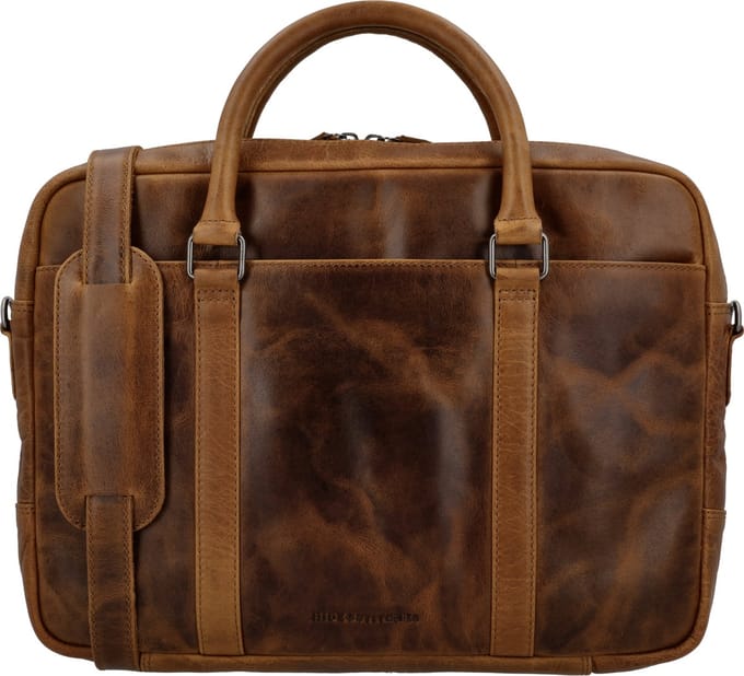 Hide & Stitches Next Navajo Laptoptas 15,6 inch (34.5x19.4 cm) - 100% Leer - Bruin