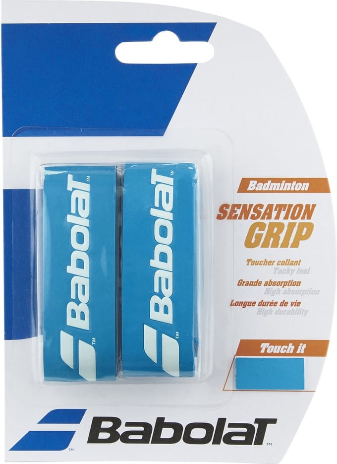 Babolat badminton sensation grip - blauw - 2 stuks