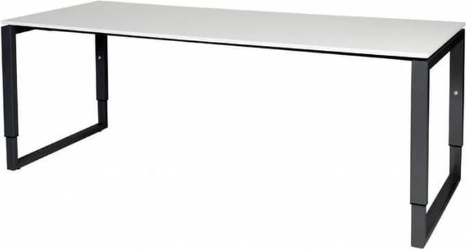 Verstelbaar Bureau - Domino Plus 200x80 wit - zwart frame