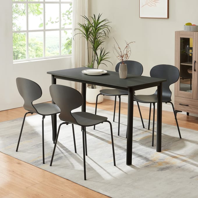 Eetkamerstoelen Kil set van 4 zwart [en.casa]