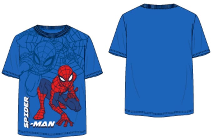 Marvel Spiderman Shirt - Katoen - Korte Mouw - Blauw - Maat 98