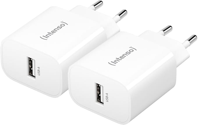 Intenso W5A white double pack USB-C-adapter 5 W USB-A Wit Thuis