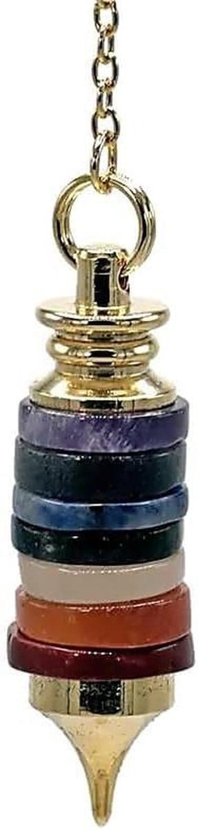 Pendel Steen Chakra - Hanger Kristal - Helende Praktijken - Zeven Chakra Stenen - 4.5 cm - Multicolor