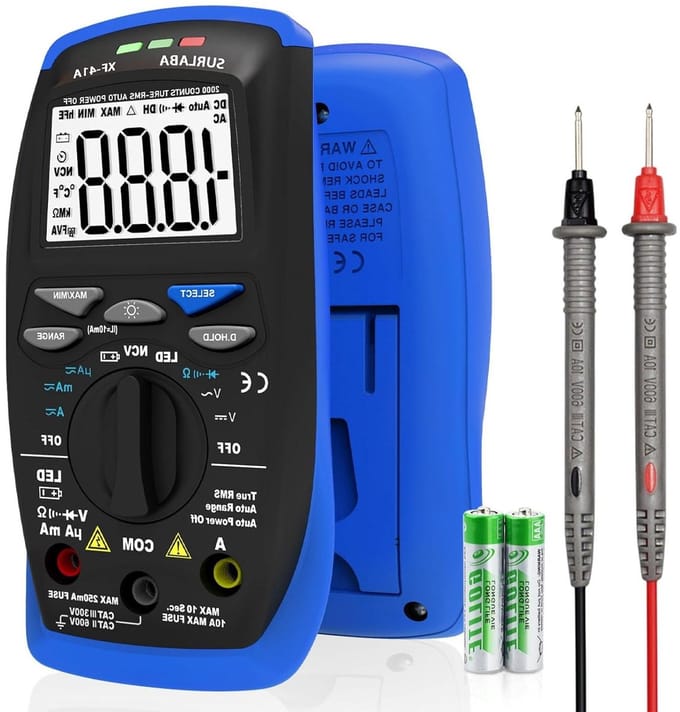 Digitale Multimeter - Spanningstester Stroommeter - Elektrische Problemen Oplossen - 2000 Counts LCD Display