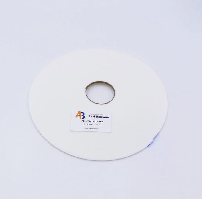 Glasband 6 x 4mm wit - rol 25m