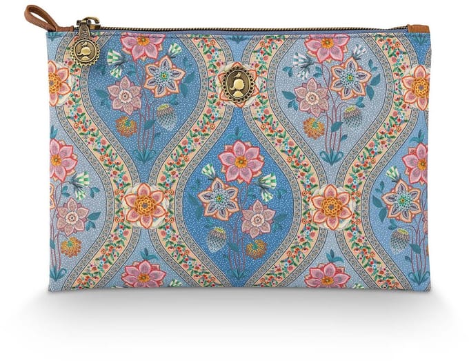 Pip Studio - Charly Make-up Tasje Dames - Toilettas - Ornamento - Blauw - 24x1x15.5cm