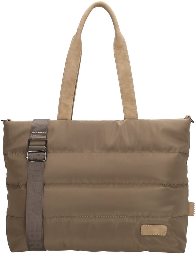 Zebra Trends Elske Shopper - 15,6" Laptoptas - Crossbody Schoudertas - Soft Puffer Tas - Donkertaupe