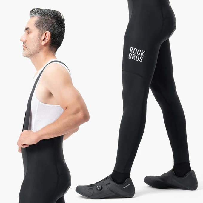 Rockbros 200021 Long Cycling Bib Shorts with Pad Size L - Black