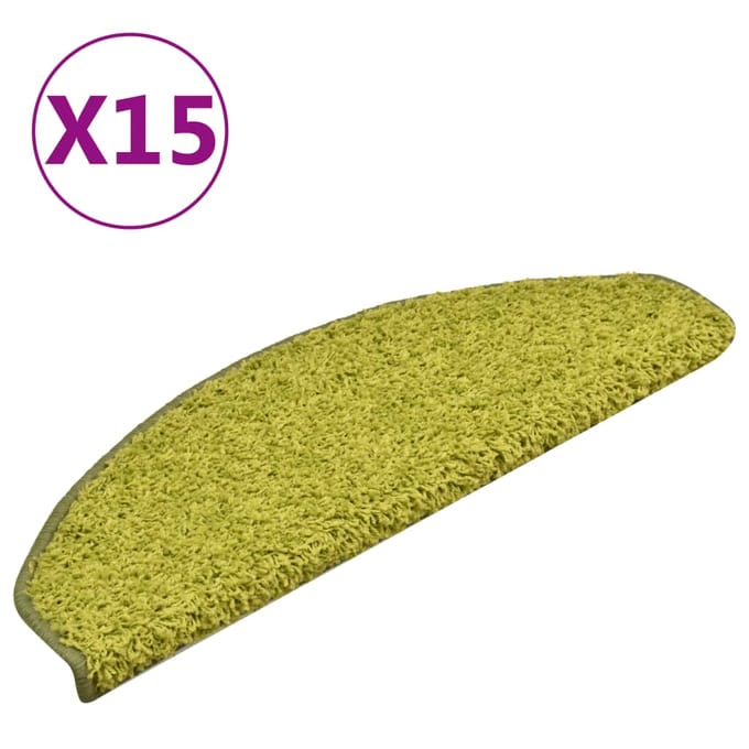 vidaXL - Trapmatten - 15 - st - 65x21x4 - cm - Groen - Halfrond - Groot