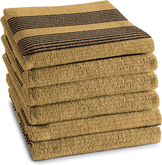 DDDDD - 6x Keukendoek Baxter - 50x55 cm - Okergeel - Set van 6 stuks