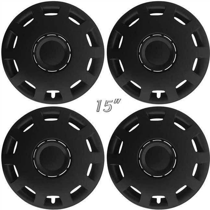 GoodGo Wieldoppen GRANIT-B 15 inch mat zwart. Set a 4 stuks in doos (a.u.b. tekst lezen!)