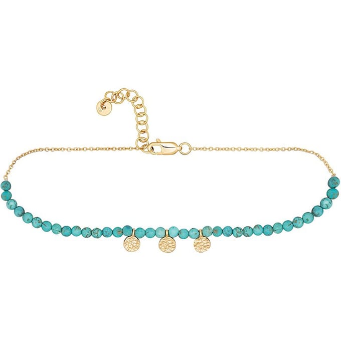 Caï Damen-Fußkette 925er Silber 36 Howlith One Size 88372115