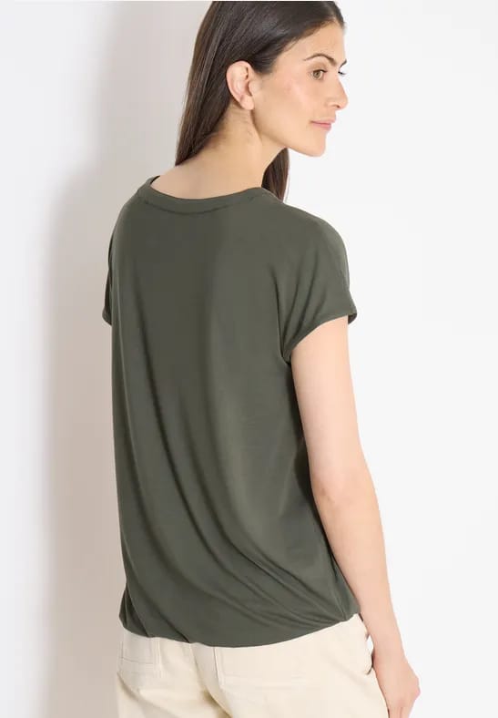 Blouse met korte mouwen en structuurmix