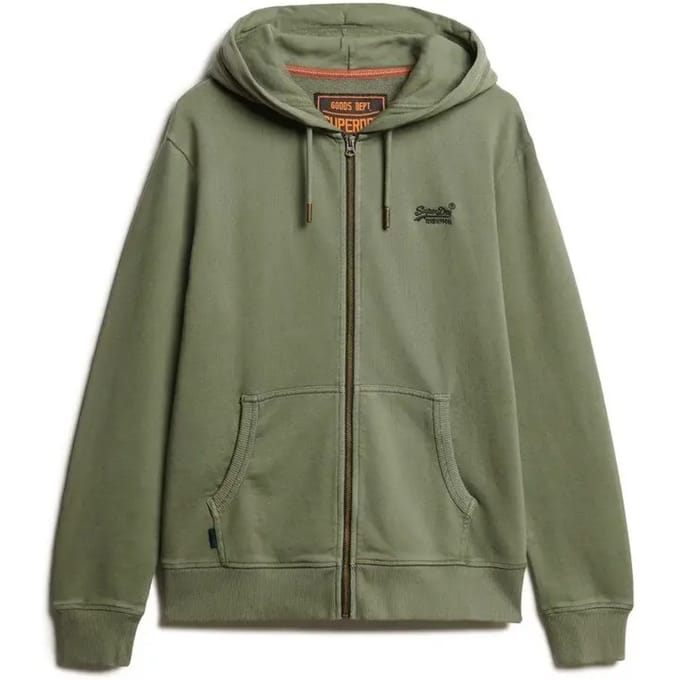 Geweven hoodie met rits en logo Superdry Essential