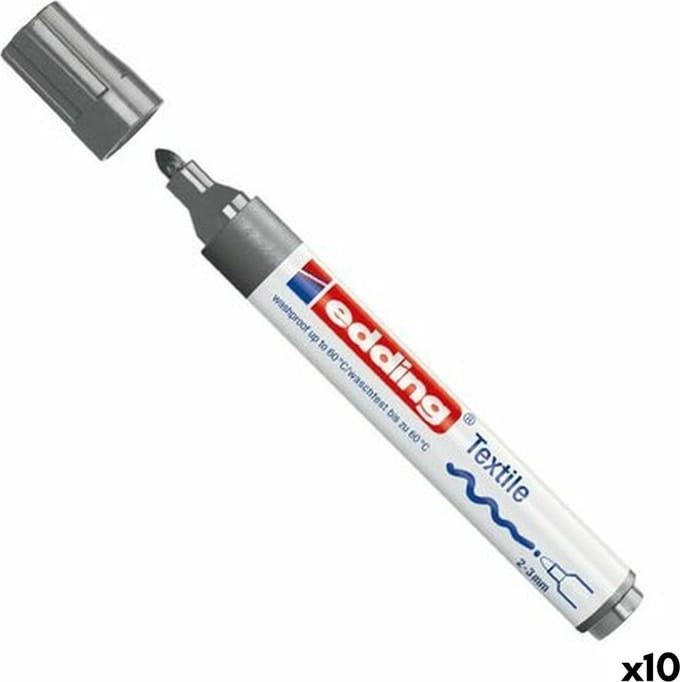 Markeerstift Edding Textile 4500 Grijs (10 Stuks)