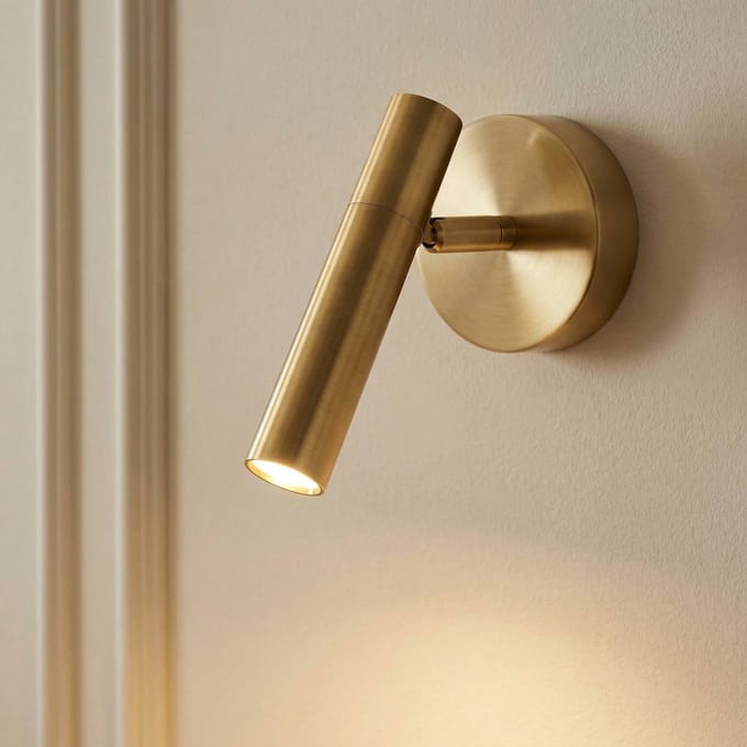 SIGMA Wandlamp Sopel, goud, 1-lamp, staal, G9, hoogte 15 cm
