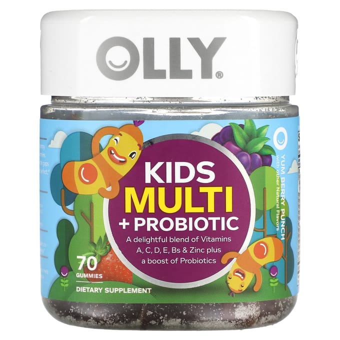 OLLY, Kids Multi + Probiotic, Yam Berry Punch, 70 gummies
