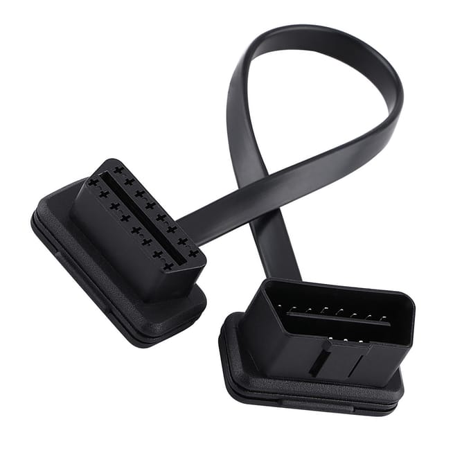 Auto Auto 16-pins Mannelijk naar Vrouwelijk OBD Verlengkabel Diagnostische Adapter 30cm black
