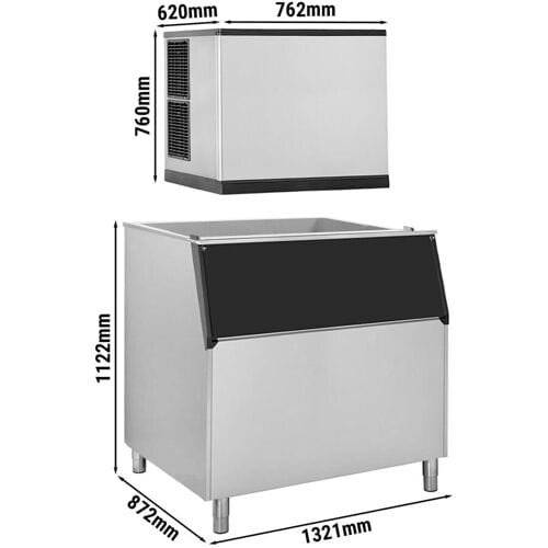 GGM Gastro Eiswürfelbereiter - Würfel - 403 kg/24 h - inkl. Eisvorratsbehälter