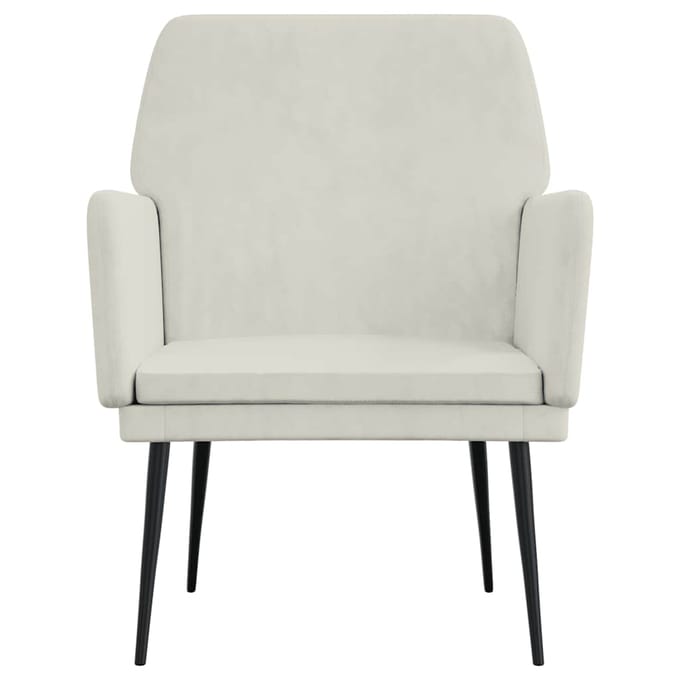 vidaXL - Fauteuil - 62x79x79 - cm - fluweel - crèmekleurig