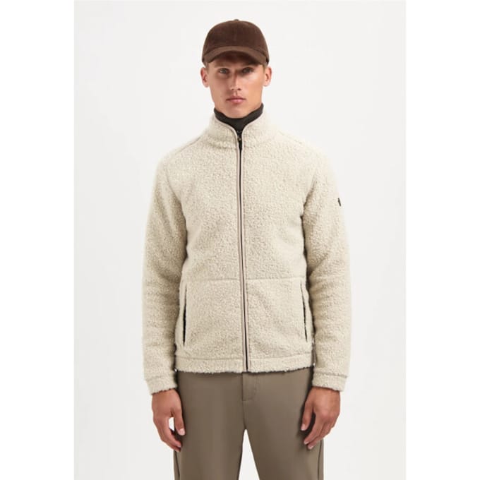 No Excess Sweater Full Zip Teddy Sand Größe: M | Pullover Outlet | Herren | Braun