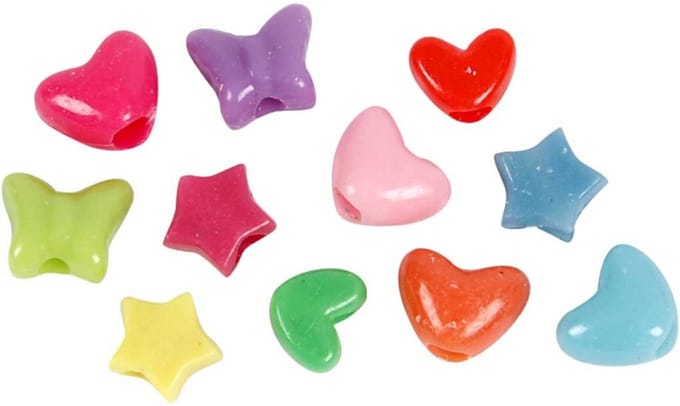 CC Plastic Kralen Figuren 10 mm Multi 280 stuks