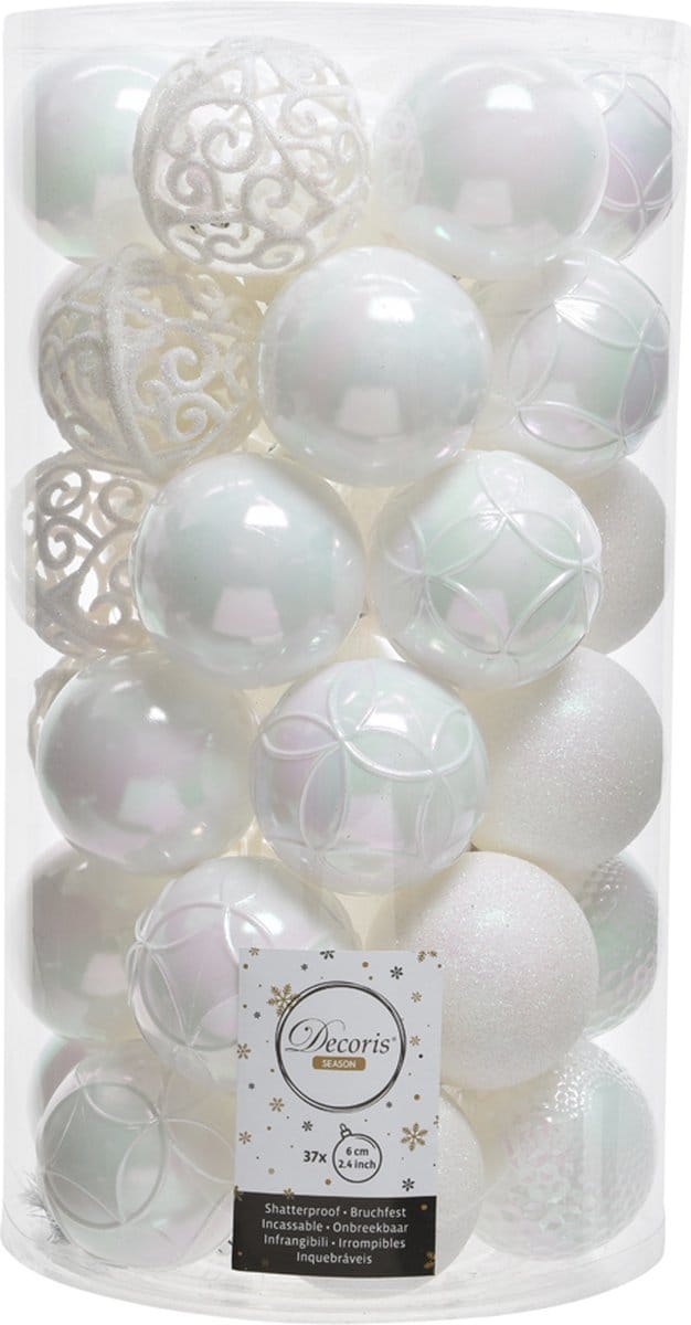 Decoris kerstballenset - 37 stuks - 6cm - kunststof