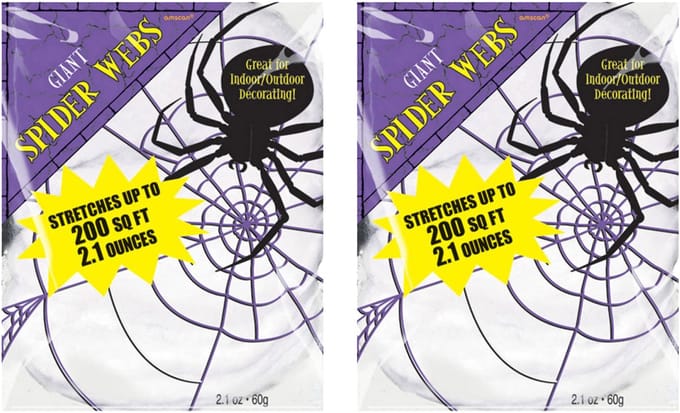 Amscan Spinnenweb - 2x - 60g - wit - halloween - decoratie - horror - versiering - spinrag