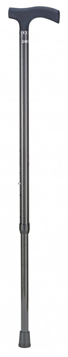 Wandelstok Able2 carbon soft recht handvat zwart