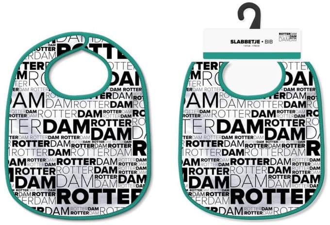 Slabbetje Rotterdam – Katoenen slab met zwart-wit print