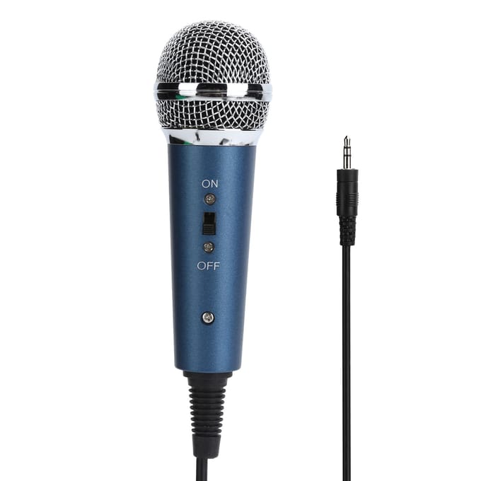 Bedrade Condensator Microfoon 3,5 mm met U-vormige 3,5 mm o Adapter voor Computer Karaoke(Blauw ) blauw